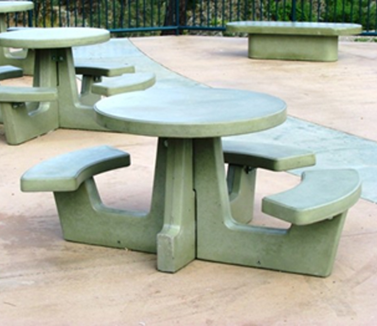 Cement Tables : Cement Round Picnic Table