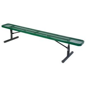 Green Expanded Metal Backless Bench