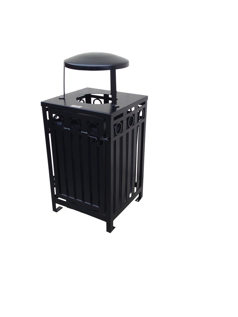 Square Iron Valley Trash Receptacle